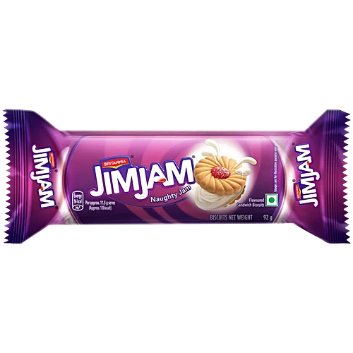 Britannia JimJam Naughty Jam Biscuit, 92 g